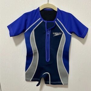 Speedo Wetsuit 3T Toddler Short Sleeve Front Zip Rash Guard UPF 50